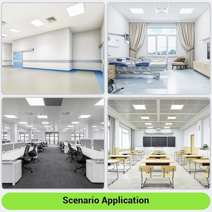 2x2 LED Light Flat Panel, 40/35/30/25/20W, 5 Color Temps 2.7K/3K/3.5K/4K/5K, Dimmable (0-10V) Recessed Ceiling Lights, 5200 LM, Fixture Flush Mount Ceiling for Office Kitchen Garage ETL-2Pack