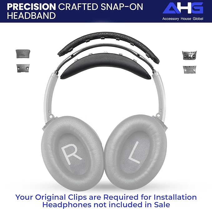 Replacement QC Ear Pad and Headband Pad Kit Cushion. Compatible with Bose QuietComfort (2023) QC45 QC35 QC35 II QCSC QCSE Wireless Noise Cancelling Headphones (Black)
