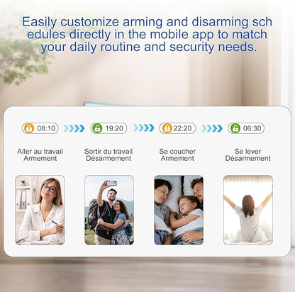 WiFi Wireless Alarm System for Home Security - 24/7 Protection Smart Home Devices 4.3" Touch Screen, GSM/4G+WiFi, App Instant Alerts, No Monthly Fee, Alexa Compatible for House Apartment Office(8Pcs)