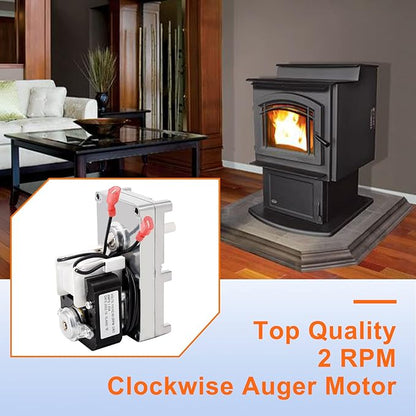 Criditpid Replacement KS-5010-1010 Auger Motor for Glowboy Bay View, Classic, Home Heater, Shop Heater Pellet Stove, 2 RPM Clockwise Auger Feed Motor for PelPro PP300.