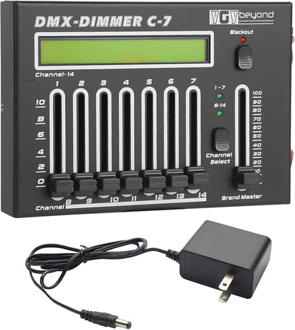 Ygybeyond DMX-C7Controller,14Channel, DMX512, Controller, Stage Lighting Equipment & Accessorie For Dj, Ktv, Large Concert, DMX Light Controller (14 channel DMX-C7)