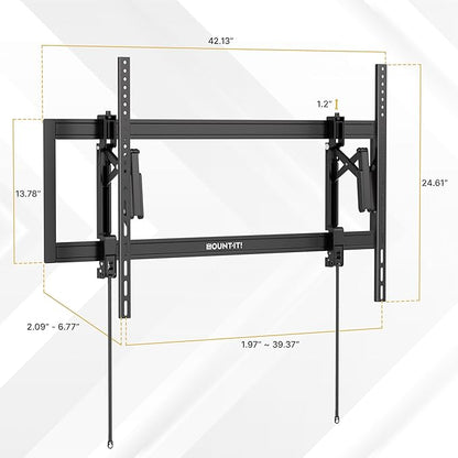 Mount-It! Advanced Extendable Tilt TV Wall Mount for 55–105 Inch TVs, Low Profile 2.1” Heavy-Duty Bracket with 6.8” Extension, Tilt & Swivel, Universal VESA up to 1000×600 mm, Fits 16/24/32” Studs