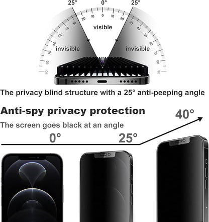 Matte Privacy Screen Protector for iPhone 12Pro and iPhone 12 Screen Protector Anti-Glare, Anti-Spy Tempered Glass Film, Smooth and Responsive Touch Anti-Scratch Glass