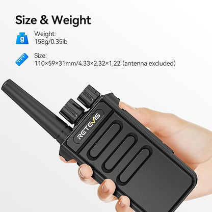 Retevis MateTalk P4 Digital Walkie Talkies with Earpice, Dual Mode, Secure Call, Long Range Waterproof 2 Way Radio for Adults, Rechargeable, Type-C, VOX, DMR Radio for Hotel School Church(2 Pack)