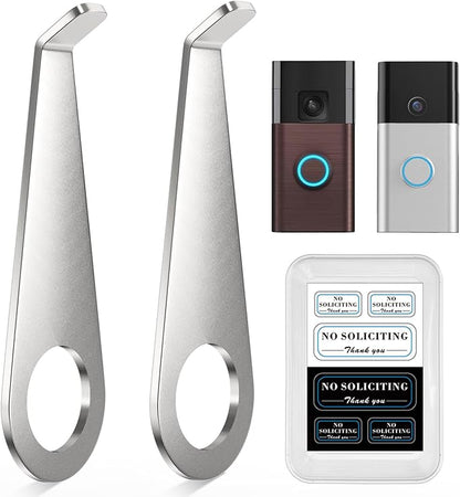 Pyfhy Ring Video Doorbell Key Replacement Tool, Doorbell Camera Opening Key Tool Compatible with Ring Battery Doorbell (2024 Release) with Small No Soliciting Signs, Secure Removal Key Tool (2 Pcs)