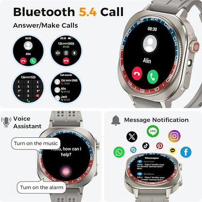 Soudorv Smart Watch, 2026 AMOLED 1.43" Smartwatch for Men Women(Answer/Make Call), 60 Days/130+ Sports/Flashlight, Heart Rate/Sleep Monitor, IP68 Waterproof Fitness Activity Tracker for Android iOS