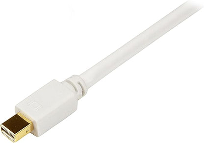 StarTech.com 10ft Mini DisplayPort to DVI Adapter Cable - Mini DP to DVI Video Converter - MDP to DVI Cable for Mac/PC 1920x1200 - White (MDP2DVIMM10W)