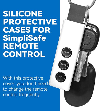 Protective Silicone Case Cover for SimpliSafe KeyFob - Arm and Disarm Remotely, Flexible Case for SimpliSafe Home Security System KeyFob - Latest Gen (White)