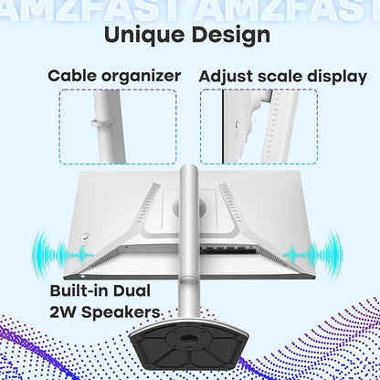Amzfast 24 Inch Gaming Monitor 180Hz QHD 2k 2560 ×1440p Monitor, 1ms G-SYNC Compatible,Built-in Speakers,96% DCI-P3,HDR10, Height Adjustable, IPS Monitor with HDMI 2.0 x 2 & DP 1.4 x 2, AMZG24F6Q