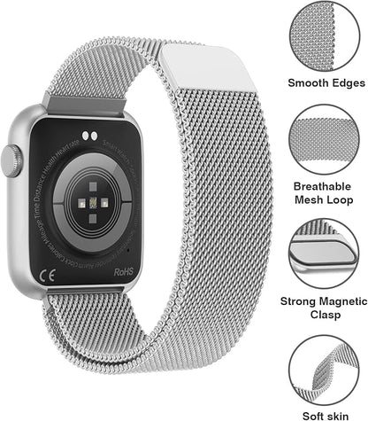 EarlySincere Smart Watch for Women with Bluetooth Call Answer/Dail,1.9'' HD Full Touch Screen Fitness Tracker, Smartwatch with Heart Rate Blood Oxygen Blood Pressure Sleep Monitor for Android iOS