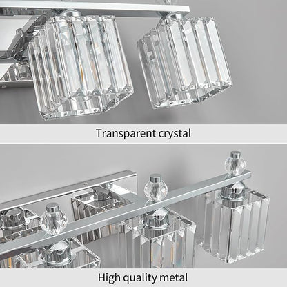 FDPBY Vanity Lights 5-Light Modern Crystal Vanity Light Chrome Bathroom Light Fixtures Over Mirror Crystal Bathroom Vanity Lighting Fixtures