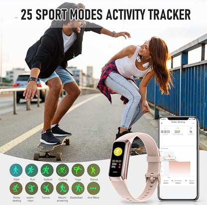 Fitness Tracker with 24/7 Heart Rate Blood Oxygen Sleep Monitor, 1.1" AMOLED Touch Screen Activity Tracker Smart Watches, IP68 Waterproof Step Counter Pedometer for Women Men
