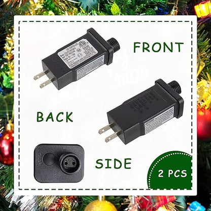 SIGANDG 12V 12W LED Transformer Replacement Class 2 Power LED Controller with 8 Modes Supply for Christmas String Light Inflatable Decorations IP44 Waterproof Low Voltage Transformer(2 Pcs)