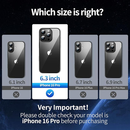 Camera Stand Case for iPhone 16 Pro, [Compatible with MagSafe] [Lens Cover] 2024 Version Military Grade Protective Soft Case for iPhone 16 Pro 6.3 inch Men Women, Black