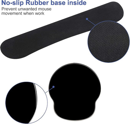 Mouse Pad Keyboard Wrist Rest, Gel Non Slip Rubber Wrist Support Rest Mouse Pad for Home Office, Computer Laptop Desk Typist Gamer, Cute Comfy Cushion Mousepad Memory Foam Ergonomic, Happy Elephant