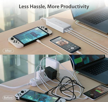 j5create 185W GaN USB-C/A 3-Port Laptop Super Charger w/Power Delivery 3.1, Supports MacBook Pro MagSafe 140W, Power and Charge Laptops/Tablets/Phones/Game Consoles (JUP37185W)