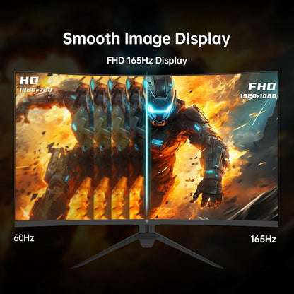 KTC 32 Inch Curved Gaming Monitor, FHD 1080P 165Hz PC Monitor, 1500R, 122% sRGB with HDR, FreeSync Premium, HDMI 2.0x2, DisplayPort 1.4, VESA Compatible, Tilt Adjustable, Eye Care, H32S17C