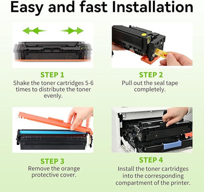206X Toner Cartridges 4 Pack High Yield with Chip Compatible Replacement for HP 206 X 206A HP206X HP206A for Color LaserJet Pro MFP M283fdw M283cdw M283fdn M282nw M255dw M255nw M283 M282 M255 Printer
