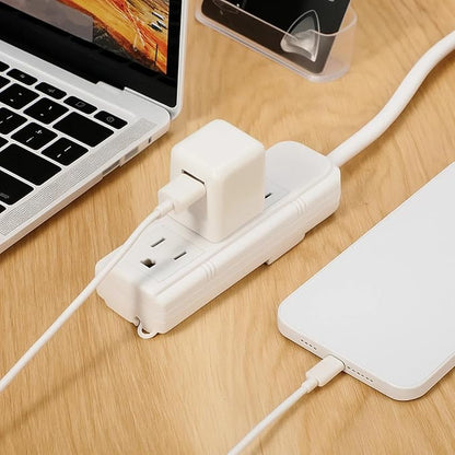 Copkim 20 Pack 3 Outlet Power Strip Extension Cord with Flat Plug Mini Cord 3 Ground Heavy Duty Mountable Outlets Strip for Computer Phone Home Office (1 ft,White)