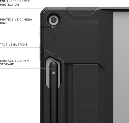 URBAN ARMOR GEAR UAG Designed for Microsoft Surface Pro 1st Edition 12" Case - Rugged Protective Cover with Built-in Handstrap & Pen Holder Military Grade Drop Proof, Scout Black