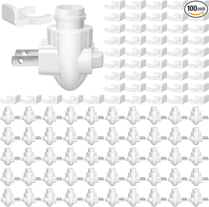 Tuanse 100 Sets Plug in Night Light Module Night Light Base with Shade Mounting Clip Plastic Lights Rotating Base for Making Your Own Decorative (White)