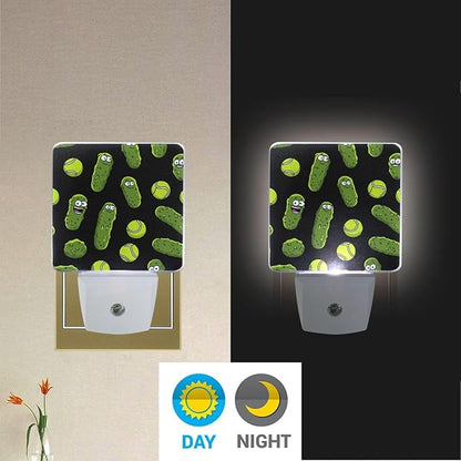 Pigsaly Led Night Light Cartoon Pickle Ball Night Light Plug in Wall Lamp Smart Dusk to Dawn Sensor Nightlight Led Lamp Energy Saving Lights Gift for Kids Room Bedroom Bathroom Hallway