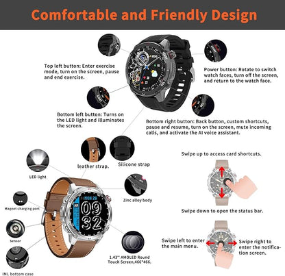 Fitness Tracker Watch with Heart Rate Monitor Activity Tracker with Pedometer Smart Watch Sleep Monitor with Step Counter Calories Blood Oxygen Blood Pressure Monitor Make/Answer Call Health Tracker