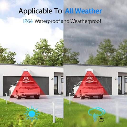 GREENCYCLE Outdoor Motion Sensors with Alarm, Driveway Alarms Wireless Outside Weatherproof, Motion Detection Chime IP64 Waterproof 900ft Long Range Loud Chime Protect Property Security Alert System