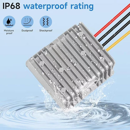 Acridine 20A 240W DC 24V 48V 36V to 12V Step Down Converter Golf Cart Voltage Regulator Reducer Waterproof Buck Transformer Wth Fuse