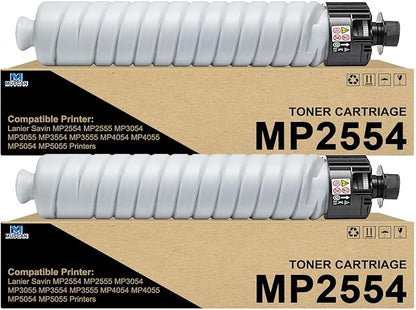 MP2554 MP3554 Toner Cartridge Replacement for Ricoh Lanier Savin MP2554 MP2555 MP3054 MP3055 MP3554 MP3555 MP4054 MP4055 MP5054 MP5055 MP6054 MP6055 IM2500 IM3500 IM4000 IM5000 Printers (2 Black )