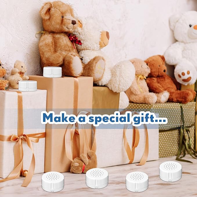 Handepo 6 Pcs White Sound Recorder Voice Recorder Music for Stuffed Animal Toy Recording Device Recordable Sound Module, Record Messages for Plush Toy Doll Stuffed Bear Pillow(60 Seconds)