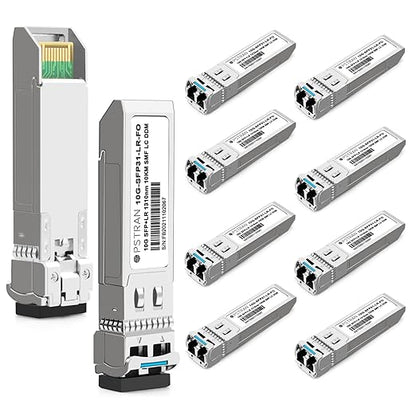 OPSTRAN 10GBASE-LR SFP+ Optical Transceiver Module, 1310nm, 10km, DDM, Duplex LC SMF, 10 Pack, Grey, Solid