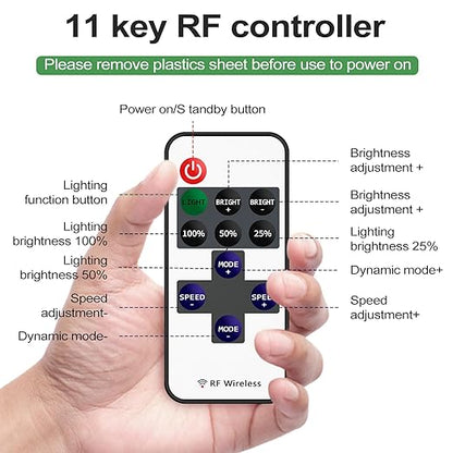 Taoellen 11 Key RF Mini Wireless Remote Controller with DC 5-24V for 3528 5050 COB Single Color LED Strip Lights Wireless Switch Control Dimmer