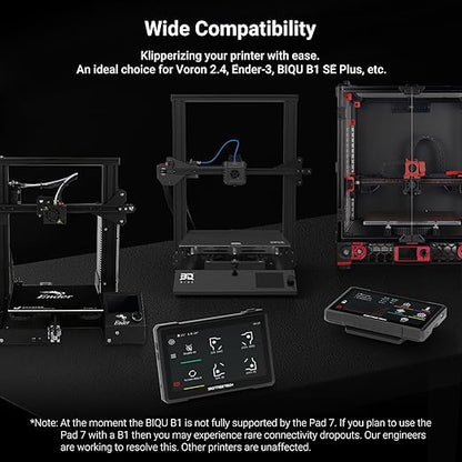 BIGTREETECH PAD 7 Touch Screen Based on Klipper firmware 7 inch Open Source Smart PAD with CB1 Board KlipperScreen for BIQU B1 SE Plus, Voron 2.4, Ender-3 and Most FDM 3D Printers DIY