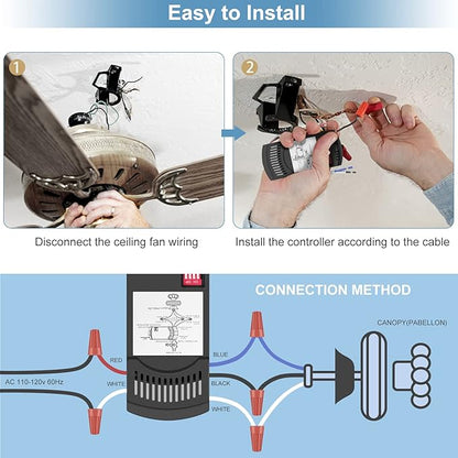 Universal Ceiling Fan Remote Control Kit Dimmable, Replacement for Hampton Bay, Hunter,Allen+Roth Kichler, FAN-28R L3HFAN35T1 FAN-35T1 L3HFAN35T FAN-35T KUJCE9603 UC7202T CHQ7202T