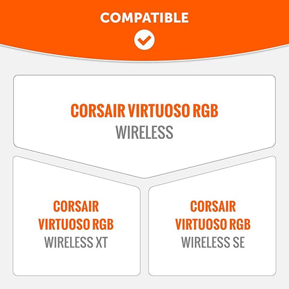 WC Freeze Virtuoso PadZ and Silicone BandZ Bundle Pack for Corsair Virtuoso Headphones | Cooling Gel Replacement Earpads and Silicone Headband Cover | 90's Black
