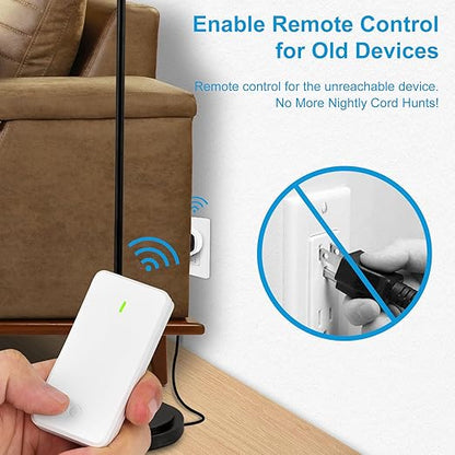 GreenCyle 4 Plug-in Light Switches with 1 Remote, Wireless Remote Control Light Bulb with Wall Switch, 15A/1500W, TUV List, No Wiring, 500ft RF Range, for Lamps, Household