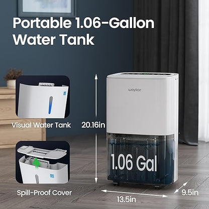 Waykar 120 Pints 2025 Energy Star Home Dehumidifier for Spaces up to 6,000 Sq. Ft at Home, in Basements and Large Rooms with Drain Hose, Handle, Auto Defrost and Self-Drying