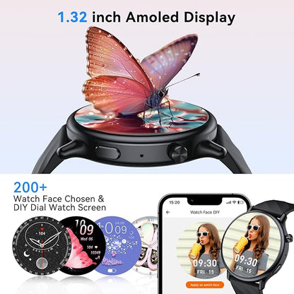 Smart Watch for Women Fitness Tracker: Waterproof Digital Mens Watches Make Answer Call Smartwatch for Android Phone iPhone Samsung Compatible Step Running Pedometer Sleep SpO2 Heart Rate Monitor