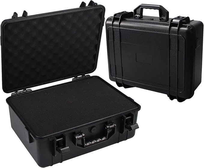 Hard Case with Foam Camera Hard Case Large Waterproof Protective Case Travel Camera Cases Hard Shell Equipment Foam Case for Electronics, 16" L x 11.8" W x 6.5" H
