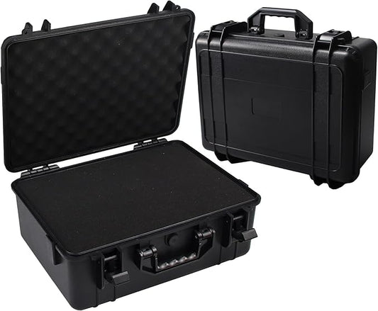 Hard Case with Foam Camera Hard Case Large Waterproof Protective Case Travel Camera Cases Hard Shell Equipment Foam Case for Electronics, 16" L x 11.8" W x 6.5" H