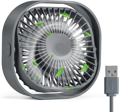 RJVW 4 Inch Small USB Desk Fan, 3-Speed Portable & 360°Rotatable Mini Cooling Fan, USB-Powered Desktop Fan for Home Office Bedroom Dorm Indoor Outdoor Summer Gift