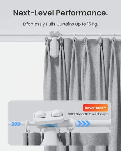 SwitchBot Smart Automatic Curtain Opener with Solar Panel - Bluetooth Remote Control with App/Timer, High-Performance Motor,Add SwitchBot Hub to Compatible with Alexa, Google Home, HomeKit