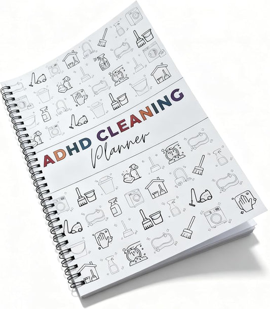 ADHD Cleaning Planner and Organizer, Spiral-Bound Home Management System with Daily, Weekly, Monthly Schedules, Chore Charts, Zone Cleaning Tasks, Laundry Checklist for Adults and Families