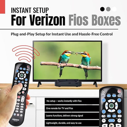 ANDERIC RRP265V5 Replacement Remote Control Compatible with Verizon FiOS 2-Device, Version 2/3/4/5 RC2655007/01, Work with All FiOS Systems and Set Top Boxes Replacement Controller