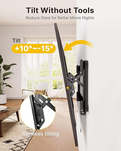 monTEK Heavy Duty Tilting TV Wall Mount for 55–105" Large TVs up to 200 lbs – Low Profile, Universal Fit, Tilt & Swivel Adjustment, 6.8" Extension, Max VESA 1000x600mm, Fits 16"/18"/24"/32" Studs