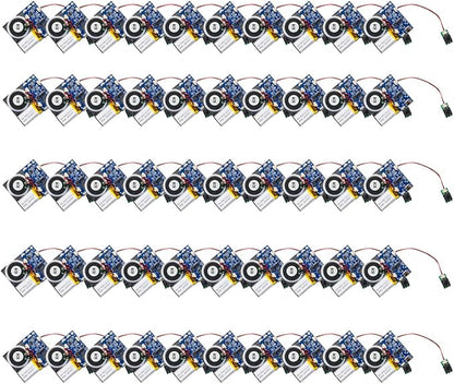 Voice Module,16MB Push Button Activated Sound Module with Speaker, 16Min Easy Sound Recording Chip for Personalized Greetings, DIY Projects, MP3 Music for Crafts, Type-C Cable Charging (Blue-50Pack)