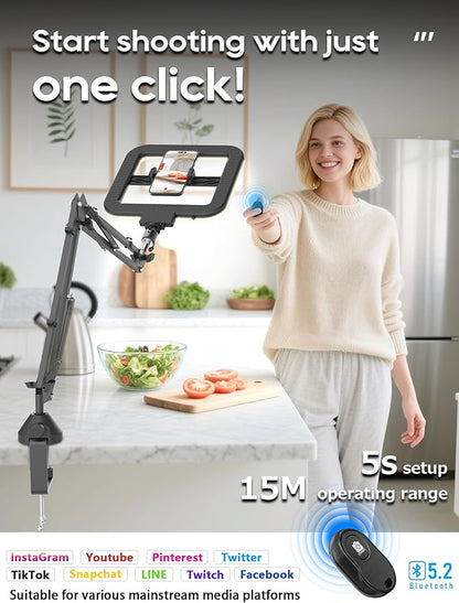 CACENCAN Camera arm Mount (Black (with Light)