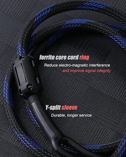 Diaianyfi Audiophile RCA to 2RCA Subwoofer Cable,1 RCA Male to 2 RCA Male Audio Cable RCA Y-Adapter,Oxygen-Free Copper,Nylon Braided Jacket (16.5ft)