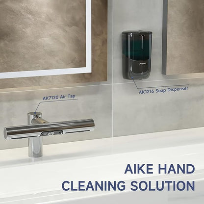 AIKE Liquid Automatic Wall Mount Soap Dispenser,Battery Operated Model AK1216,Black